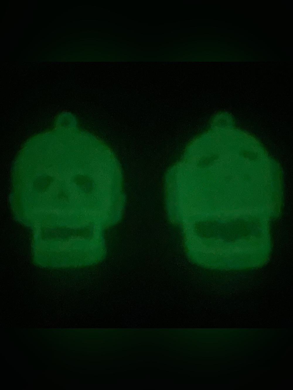 1989 Kellogg’s LOT (2) GLOW IN DARK TALKING SKULL cereal premium prize toy NIP